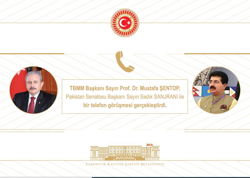  TBMM BAŞKANI ŞENTOP İLE PAKİSTAN MİLLİ MECLİS BAŞKANI KAİSER TELEFONDA GÖRÜŞTÜ