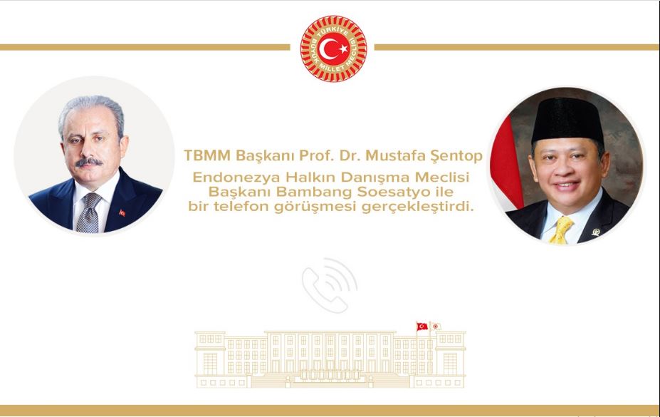  TBMM BAŞKANI ŞENTOP, ENDONEZYA HALKIN DANIŞMA MECLİSİ BAŞKANI SOESATYO İLE TELEFONDA GÖRÜŞTÜ