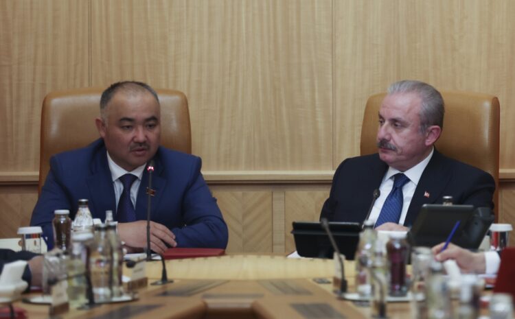  TBMM Başkanı Şentop, Kırgızistan Jogorku Keneş Başkanı Şakiyev ile bir araya geldi
